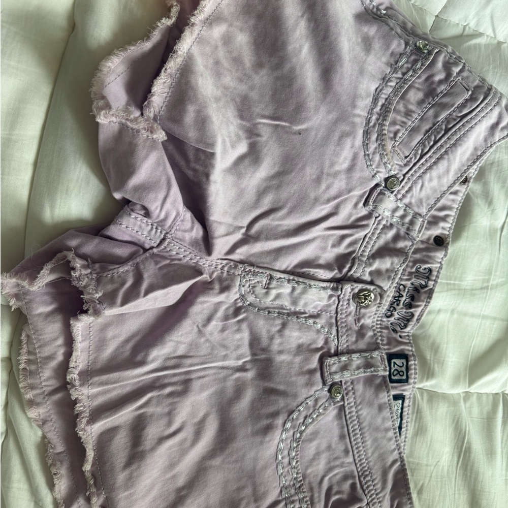 Miss Me Light Purple Cargo Shorts